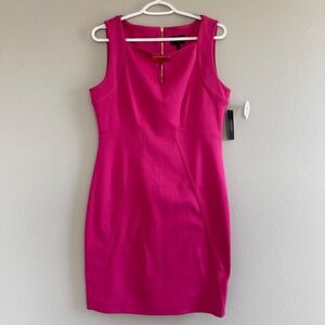 Laundry by Shelli Segal Women's Pink Boss Babe Sleeveless Sheath Dress 12 NWT